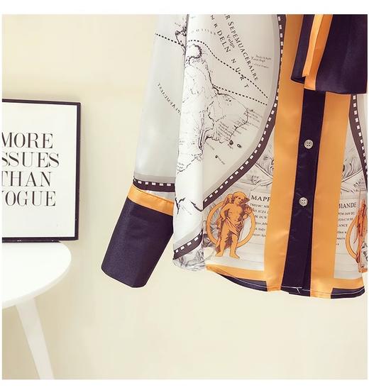 「断码清仓」宫廷风轻奢橙色飘带桑蚕丝衬衣 L码 ZFYY155 商品图3