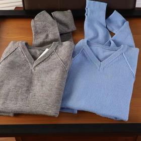 D121427卷边下摆V领插肩长袖宽松显瘦针织衫上衣女