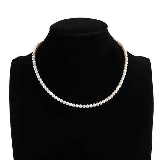 【天然正品】S925精品天然近圆约4.7MM极强光粉色晕彩珍珠项链4.7MM（皆取最大值） 链长：45CM（长度可调节）女士 071225NJT39特价：1080 商品图0