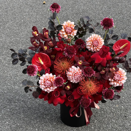 《喜气洋洋》针垫红掌奶油桃子红色系抱抱桶 商品图3