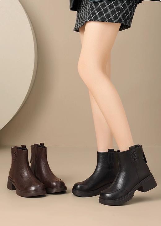 【胖D来同款英伦风加绒短靴SS520】高品质真皮❗️又暖又软🔥 柔软超有质感❗️不闷脚❗️-PWJCY 商品图7