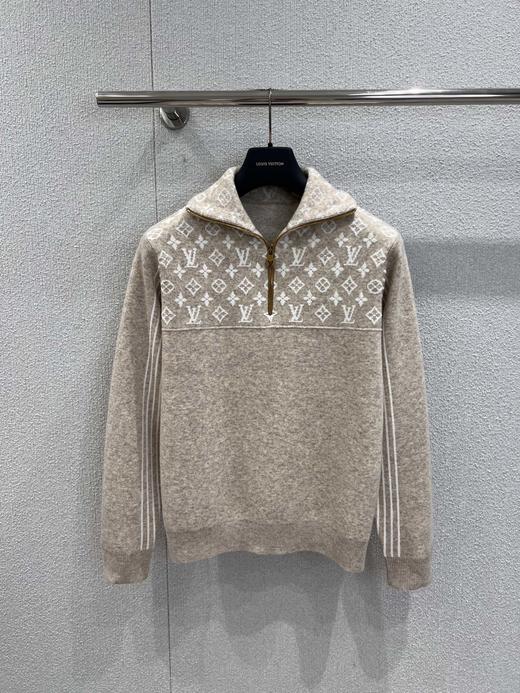 Louis Vui*ton 驴家 25Fw秋冬新款 罗纹绵羊毛半拉链针织套头衫（DQJ*MM） 商品图9
