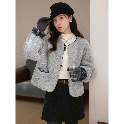 鹿向南【1217/20:00新品前1小时7折限量100件】灰蓝色短外套 商品图4