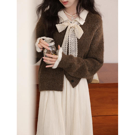 鹿向南【1217/20:00新品前1小时7折限量100件】咖色毛衣 商品图2