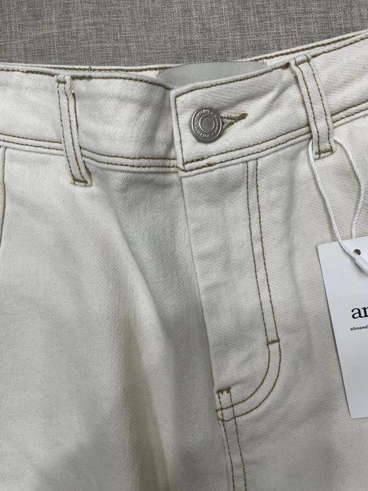 D121463女士字母贴牌棉斜纹牛仔内里织绒阔腿牛仔裤 商品图4