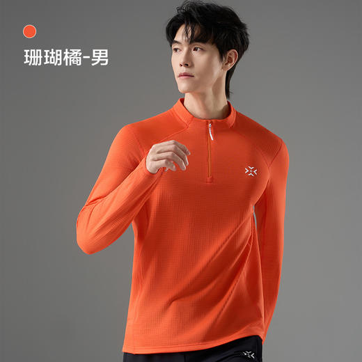 【保暖加持】有为者/热力方格绒秋冬跑步运动透气排汗长袖T恤 半开拉链拇指套2.0 商品图5