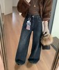 D121471冬日慵懒氛围感加绒阔腿牛仔裤藏肉显瘦女长裤 商品缩略图5