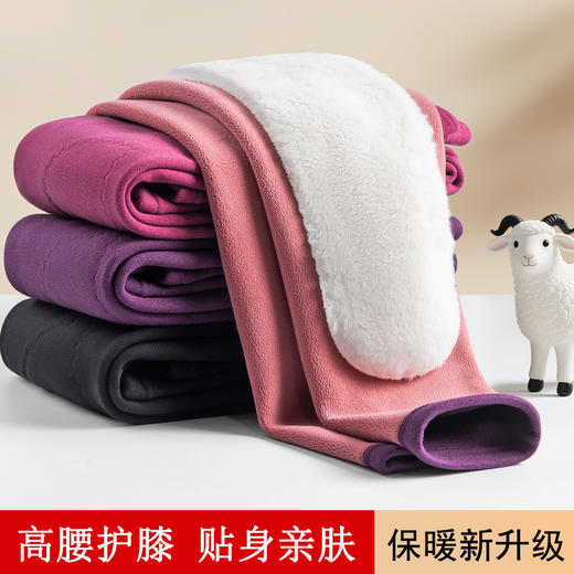 雀说 秋冬加厚护膝保暖裤宽松打底裤内穿一体绒裤W35-21 商品图3