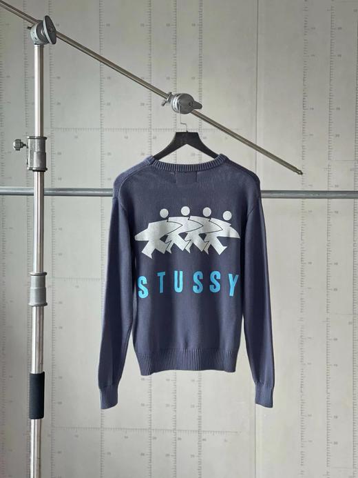 D121479背面Logo印花西海岸复古休闲情侣圆领针织毛衣 商品图3