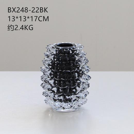 轻奢意式水晶黑色直筒手工琉璃花器样板间果盘设计师推荐软装设计 商品图5