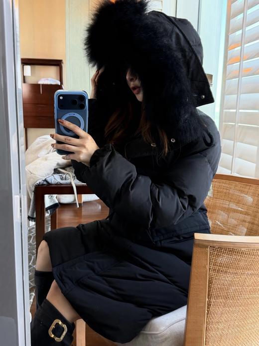 蒙口 blain连帽毛领收腰长款羽绒服(SS) 商品图11