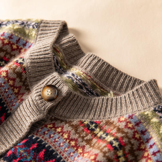 100%Baby小山羊绒~圣诞狂欢费尔岛提花羊绒开衫BABY250476 商品图3