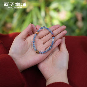 【预售3-5天】灵隐文创 多宝晶石手串天然沉香手链蓝晶石男女情侣转yun手串