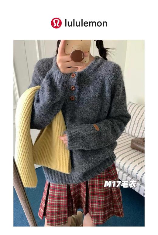 D121408冬季新款女士羊驼绒三粒扣毛衣针织衫 商品图12