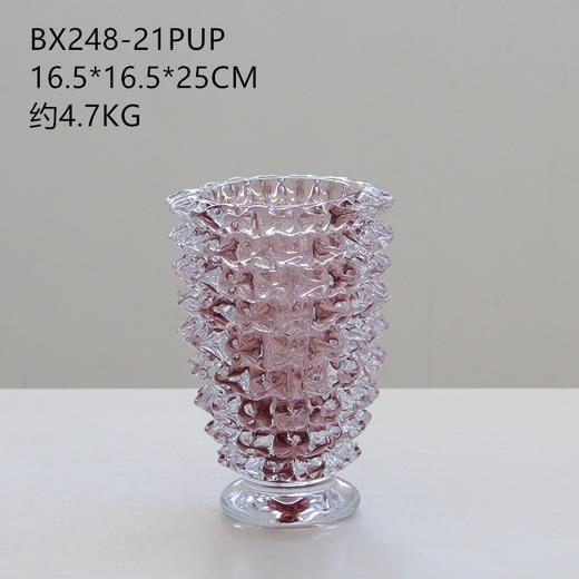 北欧高级感方口彩色水晶厚底玻璃花瓶居家桌面百合水培软装装饰品 商品图5