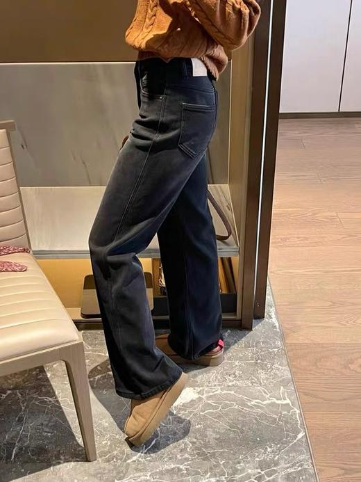 一店z 【植绒棉弹】IC小禾磨毛四面弹加厚高腰喇叭牛仔裤 商品图7