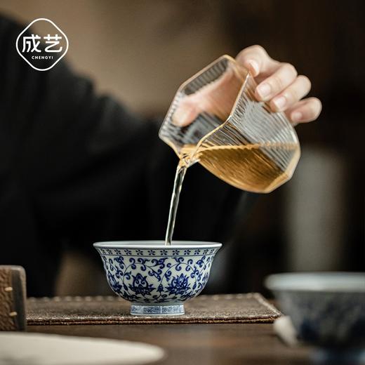 永乐缠枝莲小压手杯/青花陶瓷主人杯品茗杯中式水杯男女泡茶茶具 商品图3