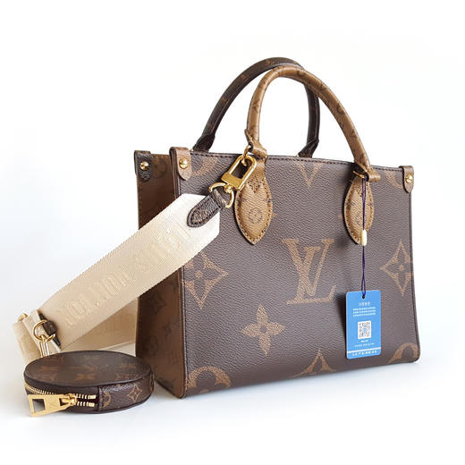 【98新】LV路易威登onthegoM46373小号棕色老花宽肩带onthego托特手提单肩包女士 121225AK09 商品图2