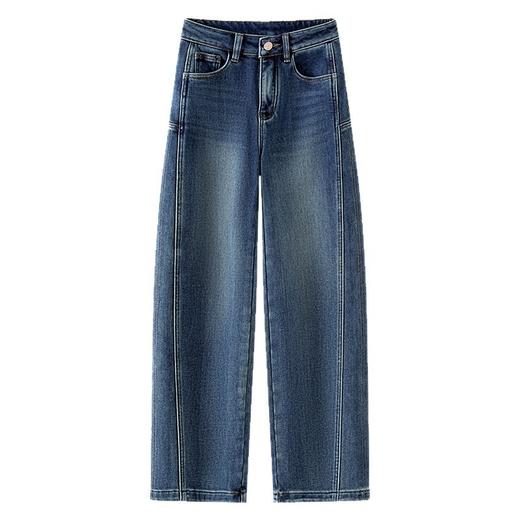 百媚生 秋冬加绒加厚保暖牛仔弯刀裤7879 商品图4