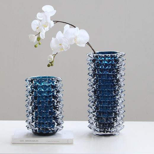 现代简约高级感透明直筒水晶琉璃花瓶水培鲜花居家餐桌客厅装饰品 商品图1