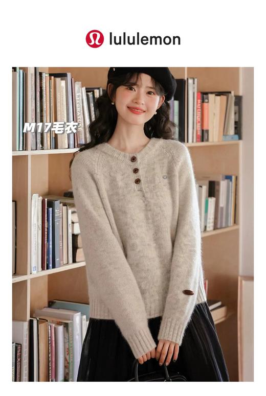 D121408冬季新款女士羊驼绒三粒扣毛衣针织衫 商品图14