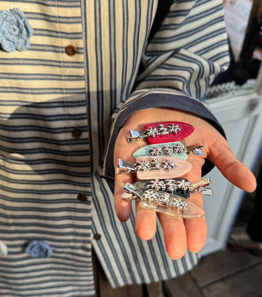 韩国正品Tagi.金属小花刘海夹发夹2个 商品图2