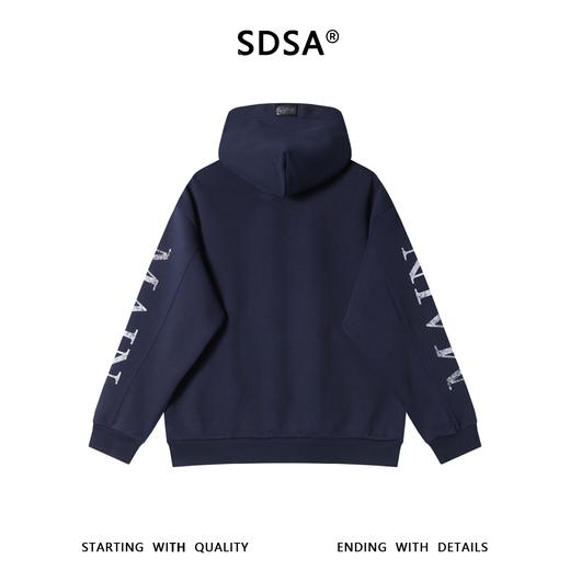SDSA男士秋冬新款痞帅男装美式撞色印花字母连帽卫衣百搭时尚上衣 商品图4