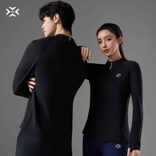 【保暖加持】有为者/热力方格绒秋冬跑步运动透气排汗长袖T恤 半开拉链拇指套2.0 商品图2