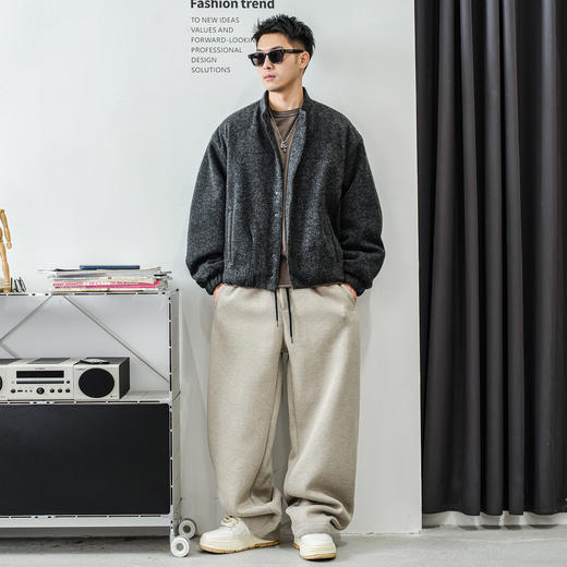 徐太浪【毛绒感 羊毛混纺】立领羽绒服男冬季休闲通勤防寒服外套 商品图3