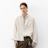 714street老钱风100%亚麻长袖衬衫男款2026春季宽松落肩休闲衬衣 商品缩略图0