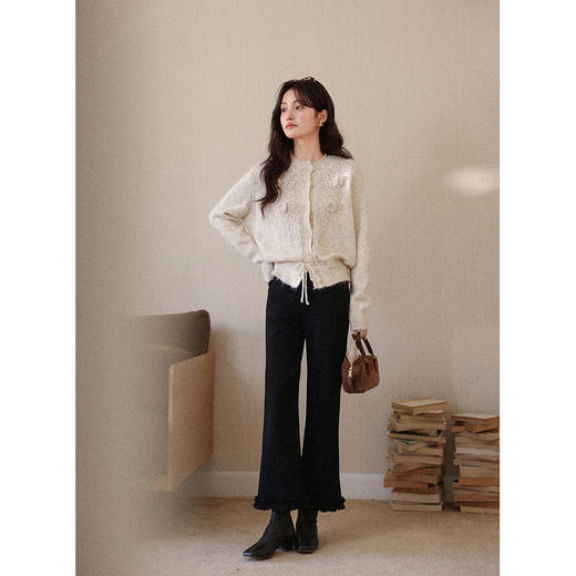 鹿向南【1217/20:00新品前1小时7折限量100件】黑色牛仔裤 商品图1