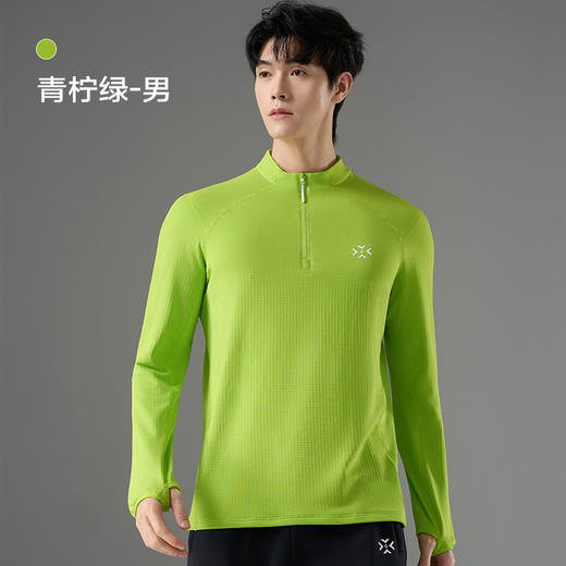 【保暖加持】有为者/热力方格绒秋冬跑步运动透气排汗长袖T恤 半开拉链拇指套2.0 商品图6