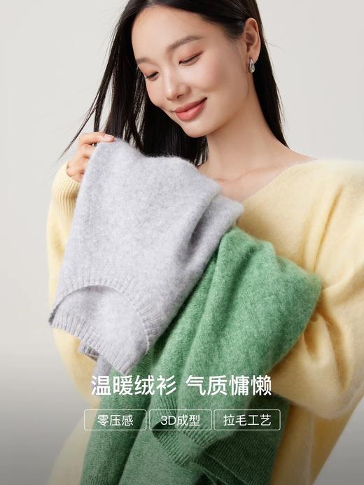 一店z 预售!【岛精无缝一体工艺】一件很舒服的拉毛羊绒羊毛衫！无缝一体软糯圆领毛衣打底（一周后发货） 商品图2