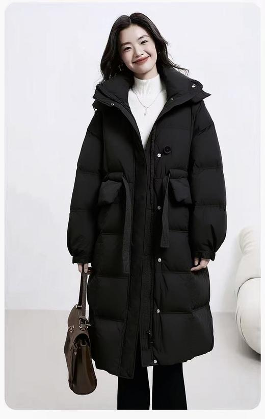 吊牌价2890元！蓬松款【羽绒服】墨概念品牌51502宽松可收腰冬季保暖中长羽绒服-喜出 商品图3