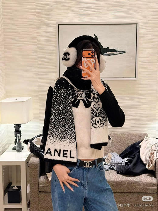 小香25N滑雪系列羊绒羊毛混纺针织冷帽 / 围巾 商品图6