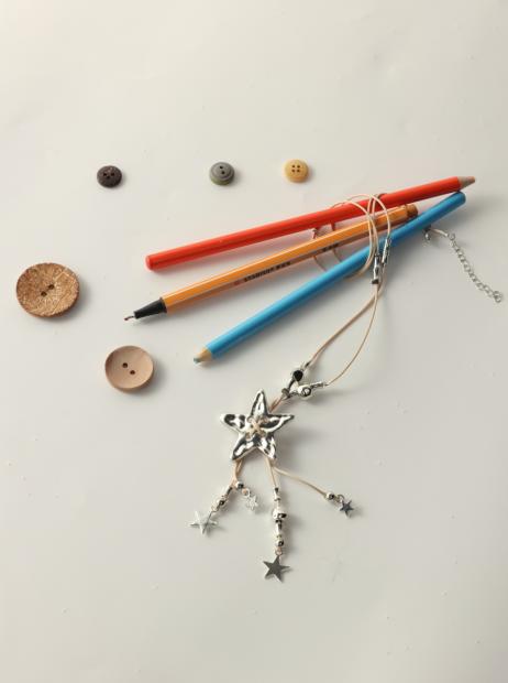 鹿鹿推荐·【工业风】旧编绳星星流苏项链吊坠毛衣链 商品图2