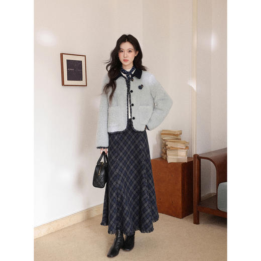 鹿向南【1217/20:00新品前1小时7折限量100件】羊羔毛蓝色短外套 商品图1