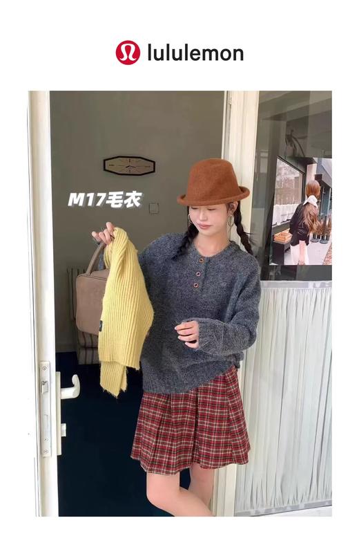 D121408冬季新款女士羊驼绒三粒扣毛衣针织衫 商品图13