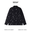 SDSA男士秋冬新款痞帅男装简约满印星星月亮印花立领长袖T恤百搭 商品缩略图0