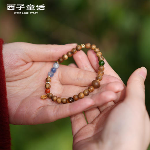 【预售3-5天】灵隐文创 多宝晶石手串天然沉香手链蓝晶石男女情侣转yun手串 商品图3