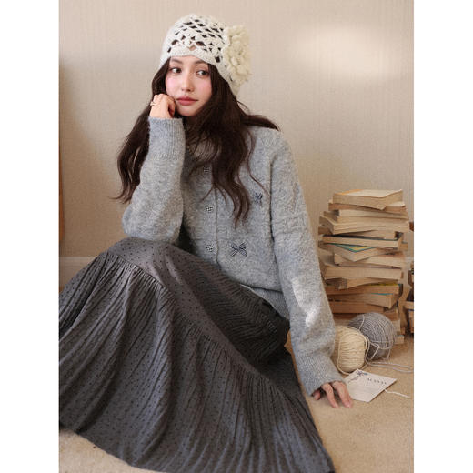 鹿向南【1217/20:00新品前1小时7折限量100件】灰色半身裙 商品图4