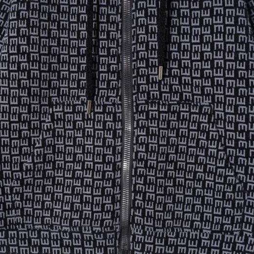 SDSA男士秋冬新款痞帅男装时尚撞色满印字母绒毛拉链连帽卫衣百搭 商品图2