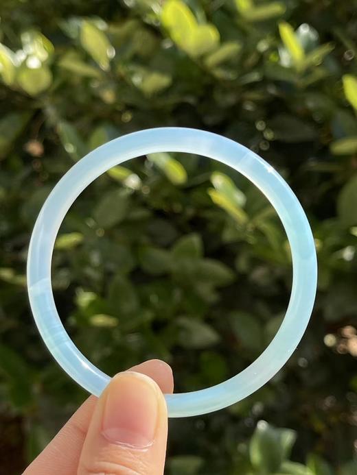 冬青色鱼脑冻玉髓玛瑙细条手镯，顺丰包邮 商品图2