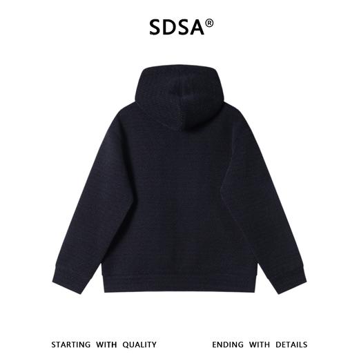 SDSA男士秋冬新款痞帅男装潮牌时尚撞色斜纹拉链连帽卫衣外套百搭 商品图4