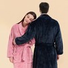 【6F】多样屋（TAYOHYA）法兰绒睡袍男加绒加厚女士浴袍秋冬款情侣睡衣珊瑚绒洗澡浴衣保暖 雪柔双面法兰绒家居袍 商品缩略图1