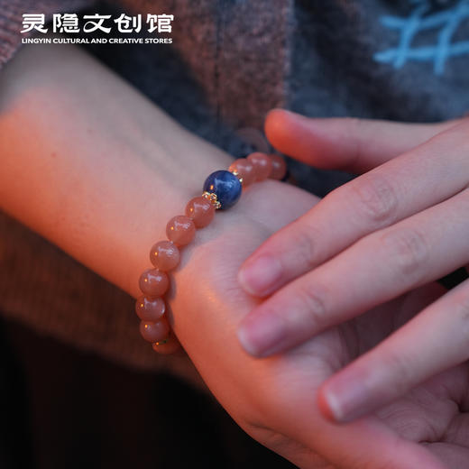 【预售3-5天】灵隐文创 太阳石手串金运曜财天然日光石手链 商品图4