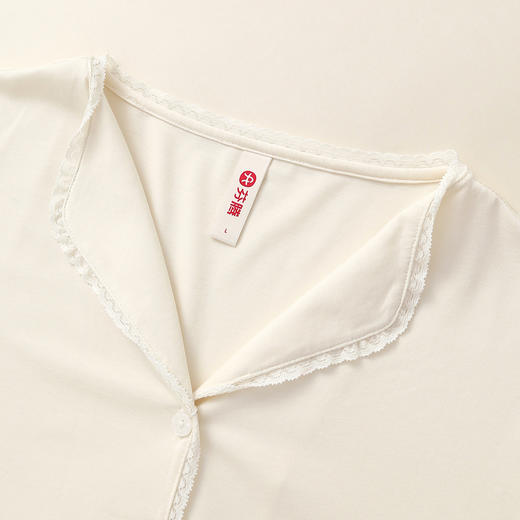 芬腾纯棉长袖情侣睡衣女士翻领开衫男士休闲宽松秋家居服开衫套装 商品图2