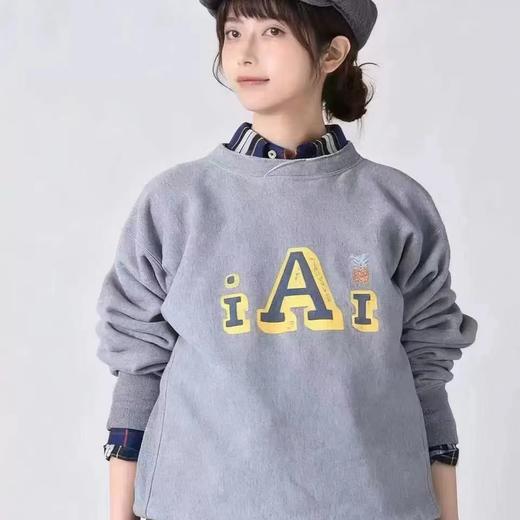 D121417叠领横丝侧拼菠萝刺绣A圆领加绒卫衣 商品图12