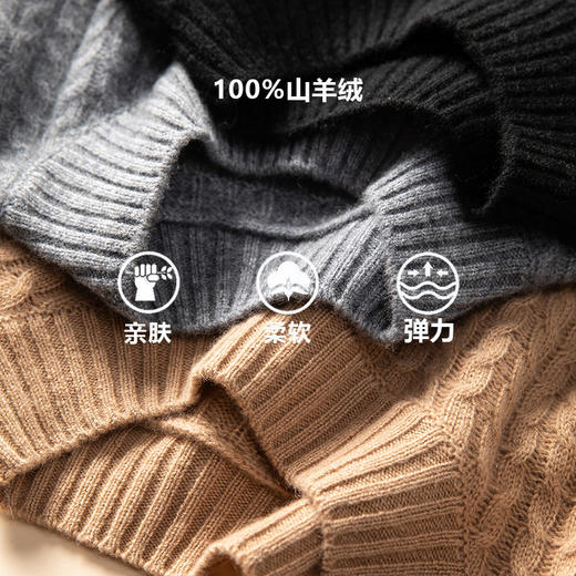 质感控入~100%纯山羊绒连衣裙女圆领绞花宽松针织裙CYR250432 商品图1