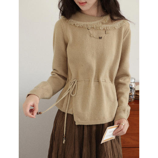 鹿向南【1217/20:00新品前1小时7折限量100件】卡其色毛衣 商品图3